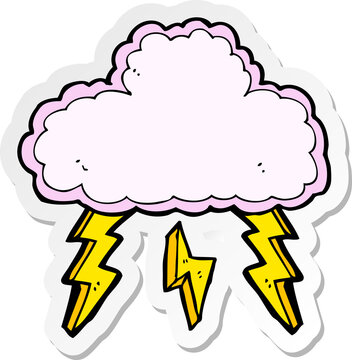 sticker of a cartoon cloud symbol