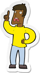 Obraz premium sticker of a cartoon man with complaint