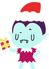 christmas cartoon of kawaii vampire
