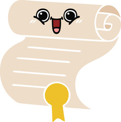 flat color retro cartoon contract