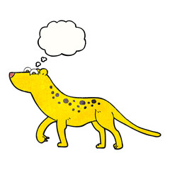 thought bubble textured cartoon leopard
