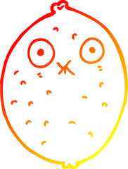 warm gradient line drawing cartoon bitter lemon