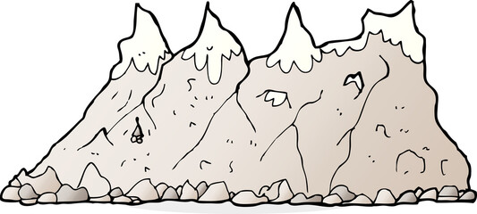 cartoon mountain range