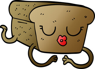 cartoon doodle loaf of bread