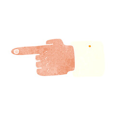 retro cartoon pointing hand