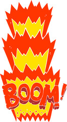 flat color illustration of a cartoon boom symbol