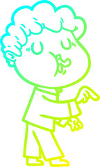 cold gradient line drawing cartoon man singing