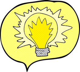 comic book speech bubble cartoon light bulb