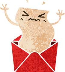 quirky retro illustration style cartoon letter and envelope
