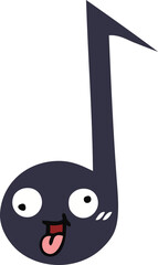 flat color retro cartoon musical note