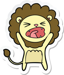 sticker of a cartoon lion