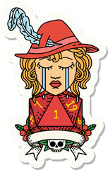 human bard character face sticker