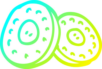 cold gradient line drawing cartoon two silver coins