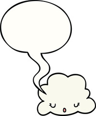 cute cartoon cloud and speech bubble