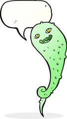 cartoon spooky ghost with speech bubble