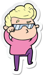 sticker of a cartoon cool guy