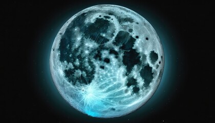 Obraz na płótnie Canvas The mystical allure of the lunar blue light, generative ai