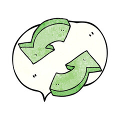 texture speech bubble cartoon recycling arrows