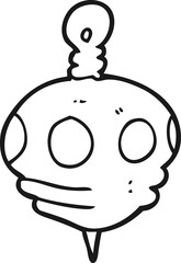 black and white cartoon christmas decoration