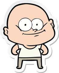 sticker of a cartoon bald man staring