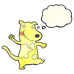 Obraz na płótnie Canvas cartoon happy dog with thought bubble