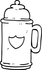 Obraz premium line drawing cartoon golden tankard