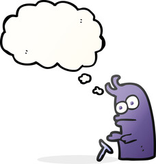 thought bubble cartoon little alien
