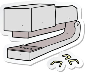 sticker of a cartoon office stapler