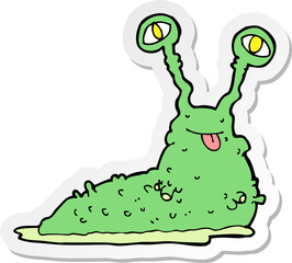 sticker of a cartoon gross slug