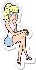 sticker of a cartoon pretty woman