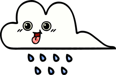 comic book style cartoon rain cloud