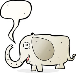 cartoon baby elephant with speech bubble