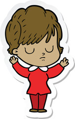 sticker of a cartoon woman