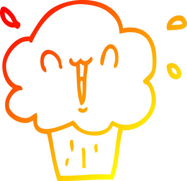 recommend clip art: warm gradient line drawing cartoon cupcake