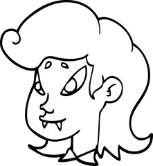 line drawing cartoon vampire