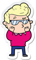 sticker of a cartoon cool guy