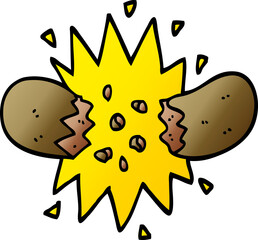 vector gradient illustration cartoon exploding sausage