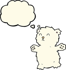 cartoon teddy bear with thought bubble