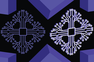 processor lines that form snowflake flowers