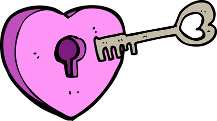 cartoon heart with keyhole