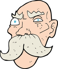 cartoon angry old man