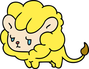 cartoon kawaii cute lion cub