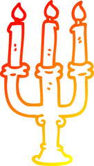 warm gradient line drawing cartoon spooky candles