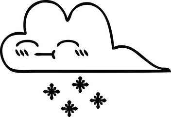 line drawing cartoon storm snow cloud