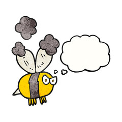 thought bubble textured cartoon angry bee