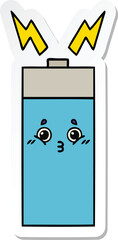 sticker of a cute cartoon battery