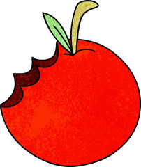 quirky hand drawn cartoon apple
