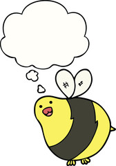 cartoon bee and thought bubble