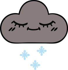 cute cartoon storm snow cloud