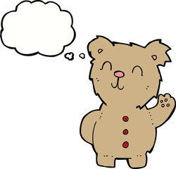 cartoon teddy bear with thought bubble